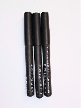 3 x Prestige Mini Travel Size Eyeliner Black Brown